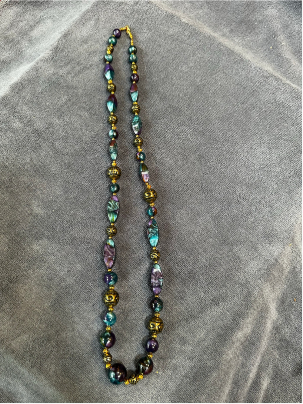 Unbranded Purple Teal Beaded Necklace